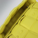 BOTTEGA VENETA Bottega Veneta chain cassette shoulder bag 631421 lambskin yellow silver hardware intrecciato