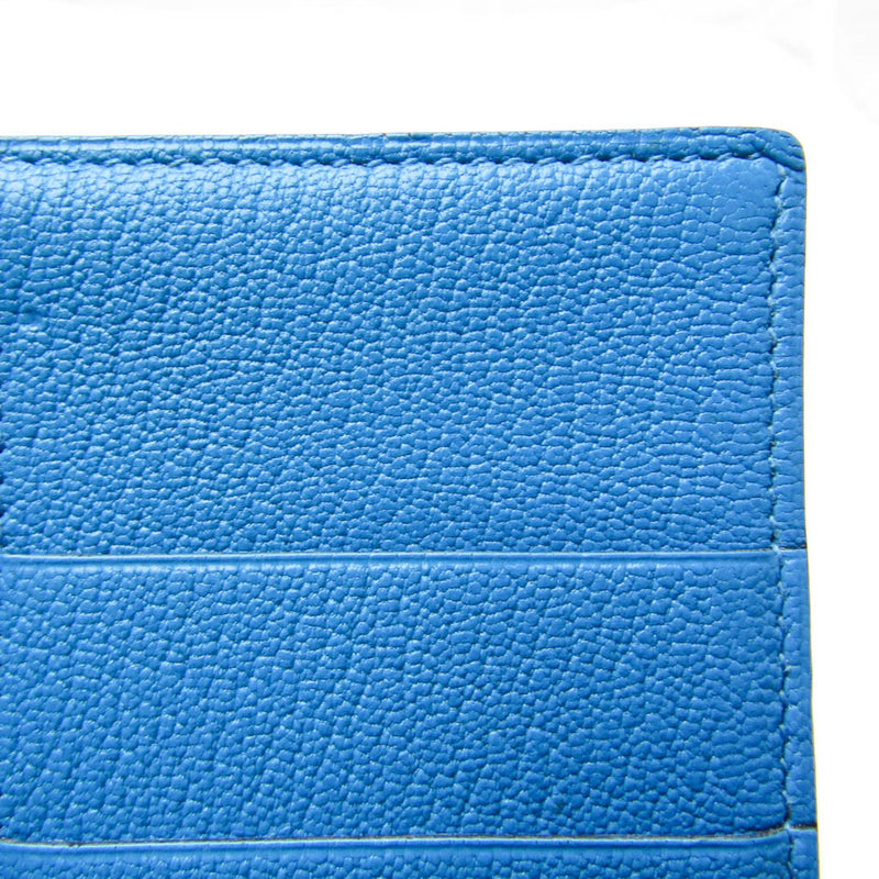 Hermes Bearn Bear Soufflé Blue Frieda Epsom Leather Long Wallet (bi-fold) Blue