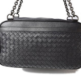 Bottega Veneta shoulder bag chain BOTTEGA VENETA intrecciato embossed leather black