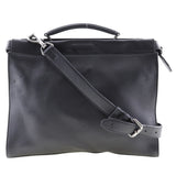 FENDI Peekaboo Business Bag Seria 2WAY Shoulder Calf Made in Italy Black 2way A4 Open Men's