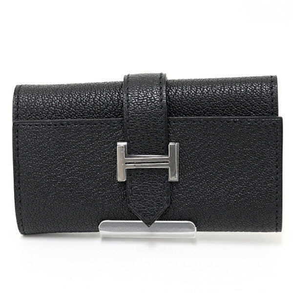 Hermes HERMES Bearn 4-key case Chevre Black U stamp