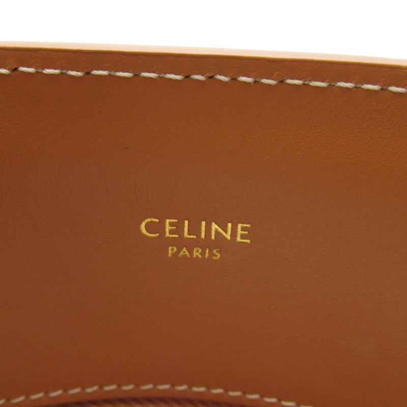 CELINE Vertical Hippo Small White Brown canvas