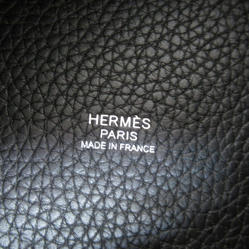 HERMES Picotin Lock MM Tote Bag Black Taurillon Clemence leather