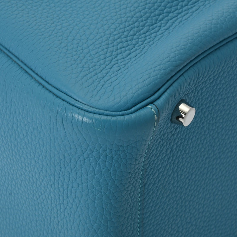 HERMES Lindy 30 Turquoise R Stamp (around 2014) Women's Taurillon Clemence Shoulder Bag