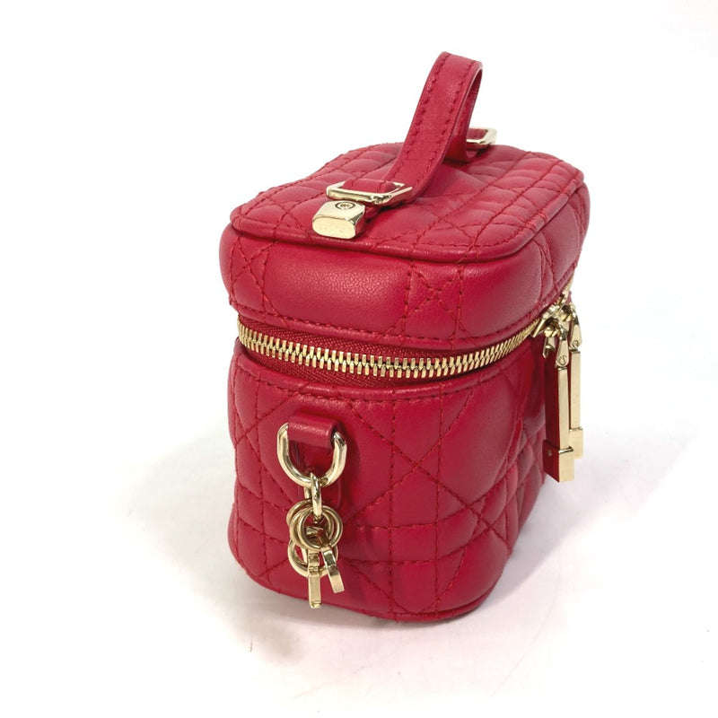 CHRISTIAN DIOR S0918ONMJ LADY CHRISTIAN DIOR LADY DIOR 2WAY Shoulder Bag Hand Bag Vanity bag RedBased