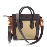 CELINE 168243 2WAY Shoulder Bag Hand Bag Brown x Beige