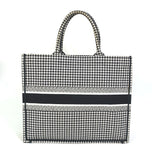 CHRISTIAN DIOR Houndstooth Shoulder Bag bag book tote Tote Bag White/Black