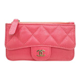 CHANEL Chanel Matelasse Coin Case Wallet Card Business Holder Caviar Skin AP2570 Pink Random Number Accessory Women's