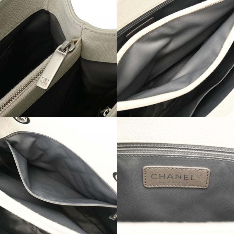 CHANEL GST Grand Tote White A50995 Women's Caviar Skin Bag