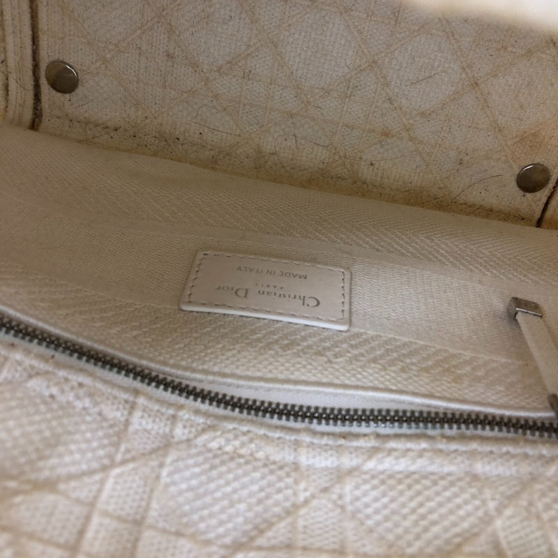 Christian Dior Dior Lady Cannage Handbag White Women's