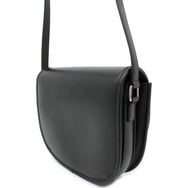 CELINE Shoulder Bag Triomphe Busas Calf Leather 114453 Black