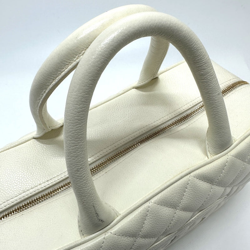 Chanel CC Mark Quilted Matelasse Bag Hand Bag White