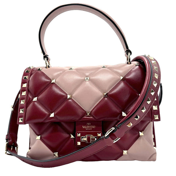 Valentino Garavani Handbag Shoulder Bag Leather Red x Pink Women's z1053