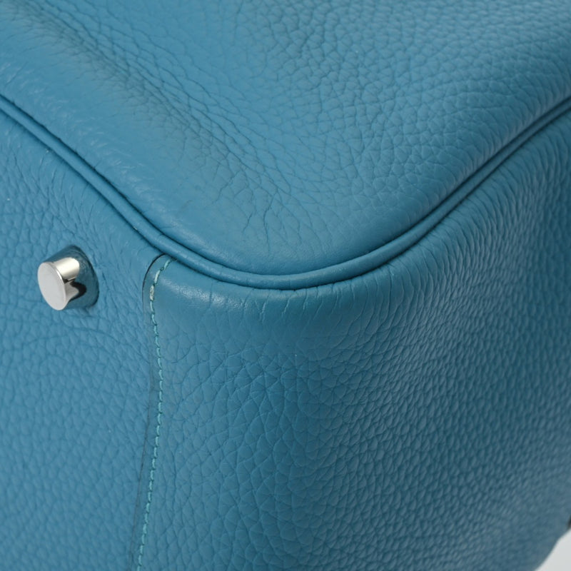 HERMES Lindy 30 Turquoise R Stamp (around 2014) Women's Taurillon Clemence Shoulder Bag