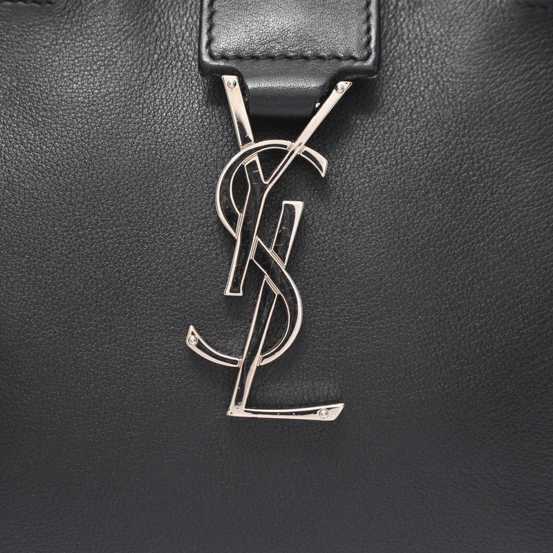 Saint Laurent Baby Cabas YSL Line Handbag Bag Leather Women's Black 424868