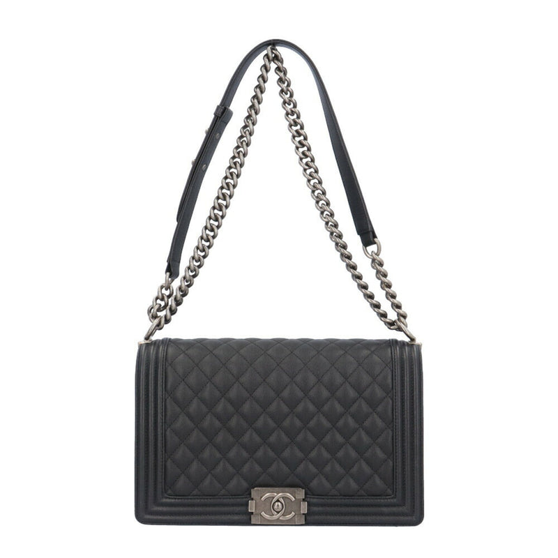 Chanel Boy Shoulder Bag Caviar Skin Black Women's CHANEL