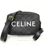 CELINE Triomphe Shoulder Bag PVC Leather Brown Black