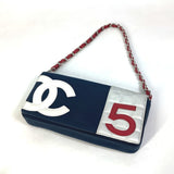 Chanel vintage Chain bag shoulder bag Shoulder Bag Navy Red x Silver