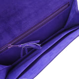 Hermes Dobris Shoulder Clutch Bag Purple 〇S Engraved Suede 0058HERMES Strap