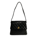 CHANEL Chanel Matelasse Lambskin Leather Handbag Tote Bag Black 25640