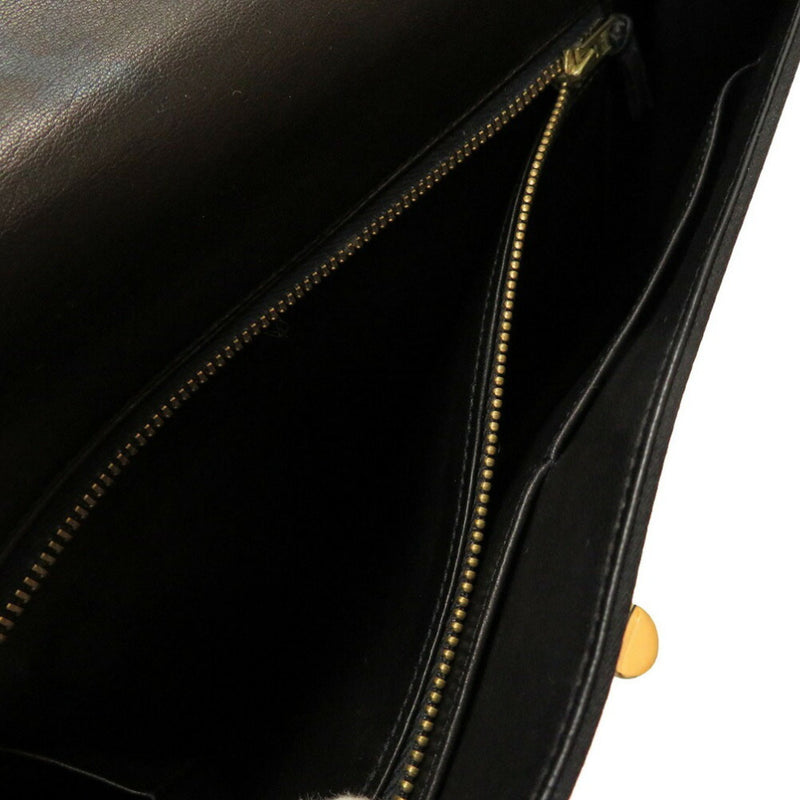 Hermes Cooktail Satin Black Gold hardware Shoulder Bag 0034 HERMES