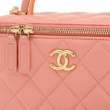 Chanel Matelasse Vanity Chain Shoulder Bag Lambskin Pink AP2846