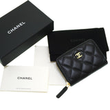 CHANEL Round Zip Coin Case Lambskin Black G Hardware 0059CHANEL 6A0059PI5