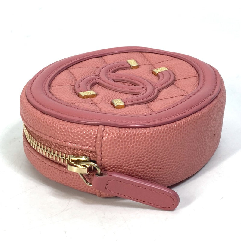 Chanel Wallet Coin Compartment Round CC Mark coin purse pink