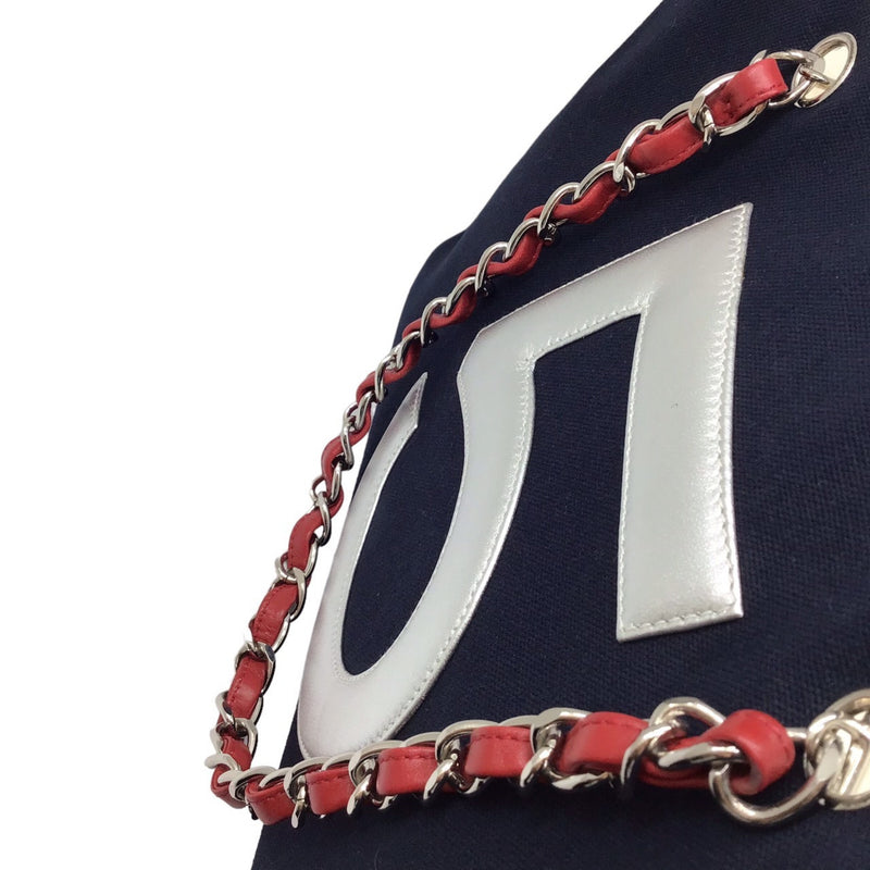 CHANEL No.5 Chain Tote Bag Number Five Navy A18644 Handbag Shoulder Chocolate Bar Lessons Beach Eco Women's