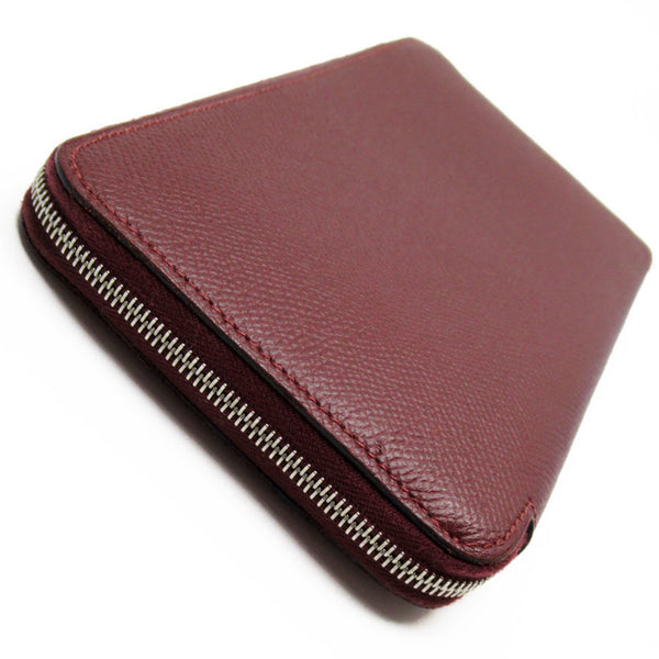 Hermes HERMES Round Long Wallet Azap Silk In Leather Burgundy Multicolor Women's w0281a