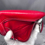 Hermes Bi-fold Wallet Compact Rouge Piment Red In The Loop f-20319 Leather Chevre Mysore HERMES Folding Charm Ladies