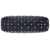 Valentino Garavani Rockstud Leather Navy Shoulder Bag