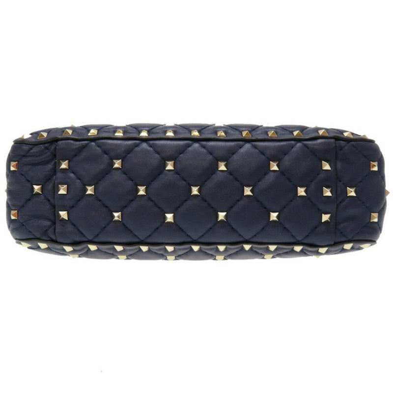 Valentino Garavani Rockstud Leather Navy Shoulder Bag