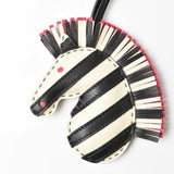 Hermes bag charm strap keychain HERMES Zebra Cle Noir Agnès Milo Z engraved