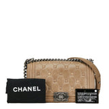 Chanel Boy Coco Mark Chain Shoulder Bag Beige Leather Women's CHANEL