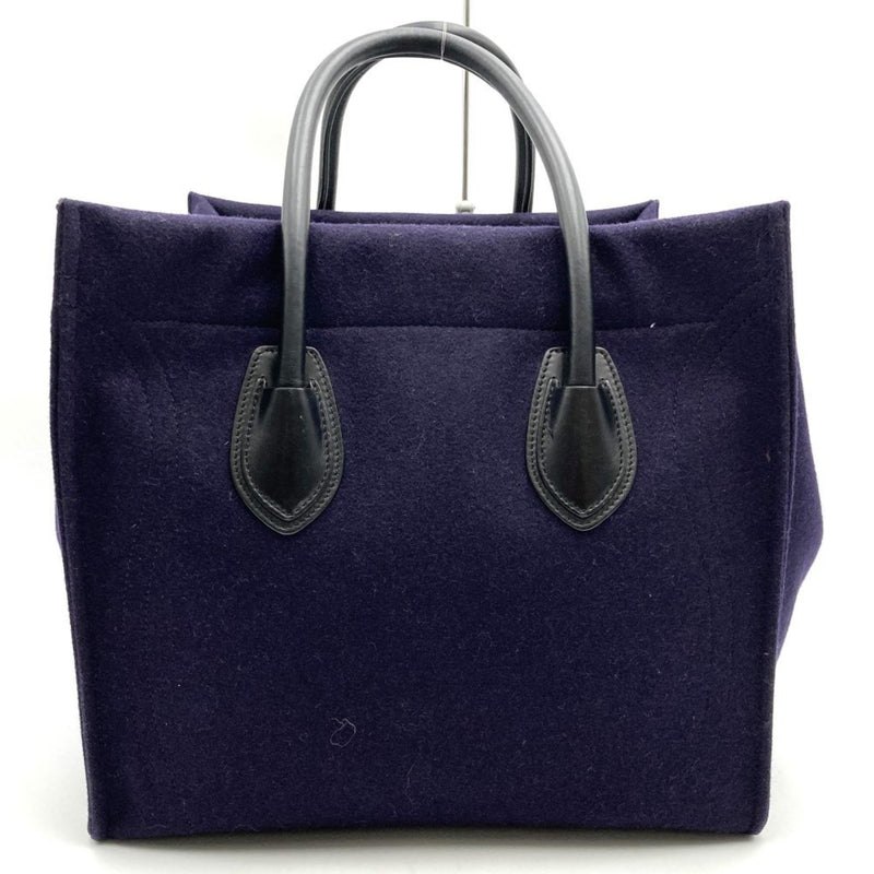 CELINE Luggage Phantom Small Square Tote Bag Handbag Navy Suede Women's