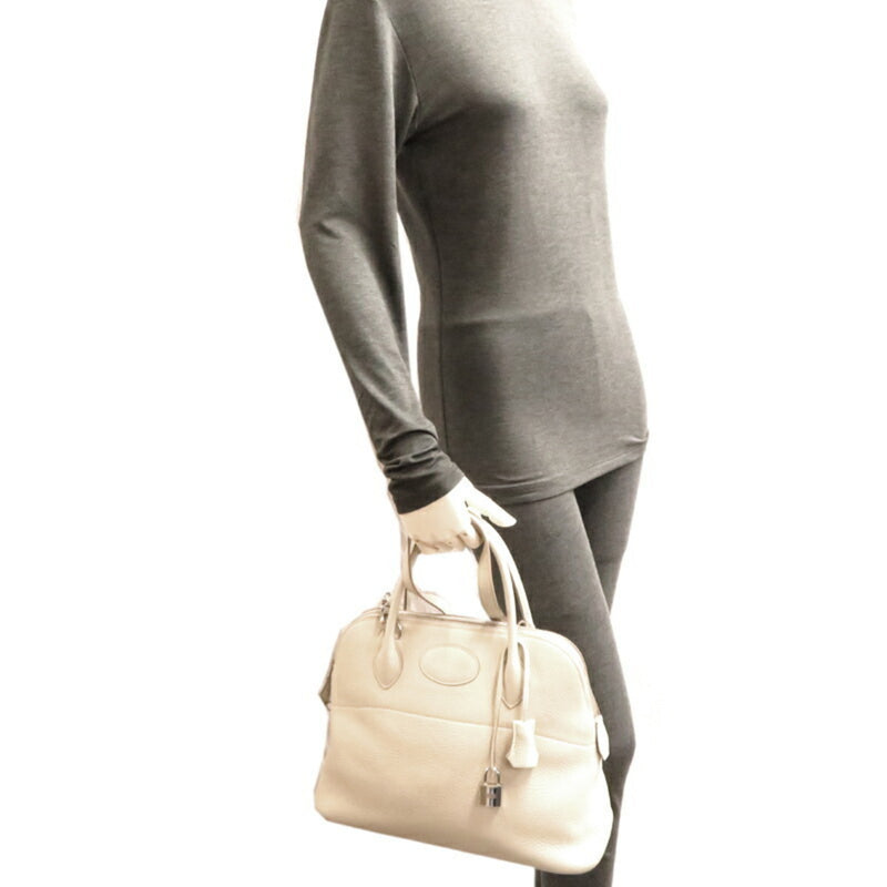 Hermes Bolide 31 Y stamp Palladium (silver) hardware Women's handbag Taurillon Clemence Beton (beige)