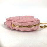 CHRISTIAN DIOR Pochette Crossbody 2WAY Bag Pouch Chain Bag Heart Cannage Shoulder Bag pink GoldHardware