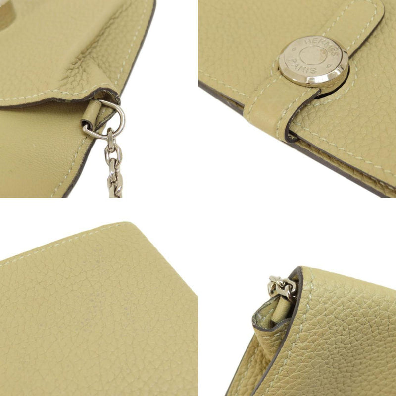 Hermes Dogon Wallet/Coin Case Beige Taurillon Women's