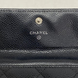 Chanel Long Wallet Matelasse Caviar Skin Black Women's