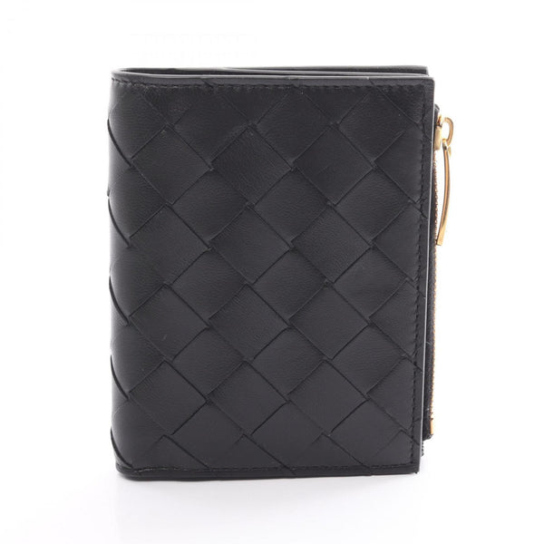 BOTTEGA VENETA Intrecciato Bi-fold Wallet Leather Men's Women's Black 742330VCPP38425