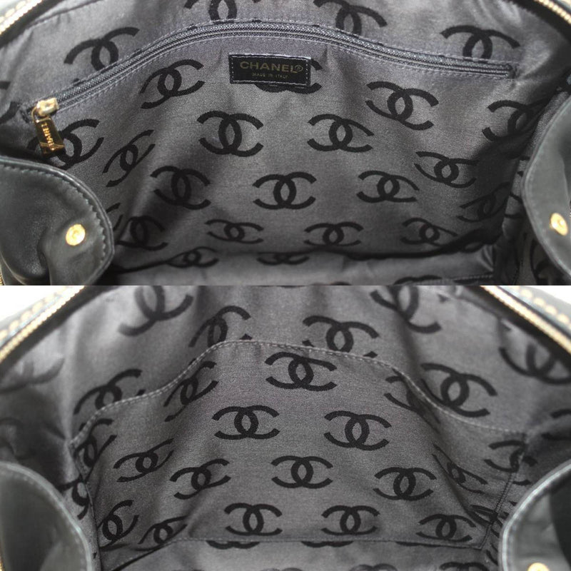 CHANEL Wild Stitch Coco Mark Handbag Leather Black 7687325