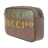 GUCCI Gucci Belt Bag 100th Anniversary Waist 602695 Calf Leather Brown Multicolor Gold Hardware Logo Body Pouch Bum