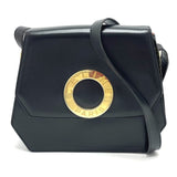 CELINE logo Bag Crossbody Shoulder Bag Black GoldHardware