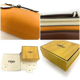 Fendi 2way visor way orange white brown 8BL145 leather FENDI shoulder bag handbag pochette studs ladies