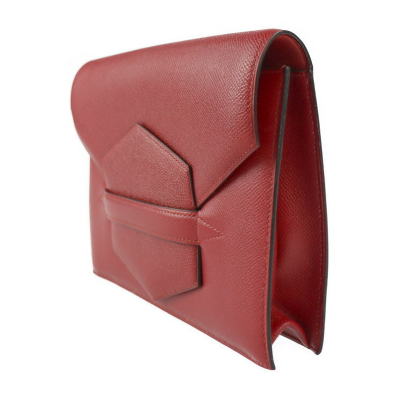 HERMES Hermes Faco Clutch Bag Couchbel Red Series Second 〇T Engraved