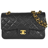 CHANEL Matelasse 23 Double Flap Chain Shoulder Bag Lambskin A01113 Black Coco Mark 3rd Series Women's