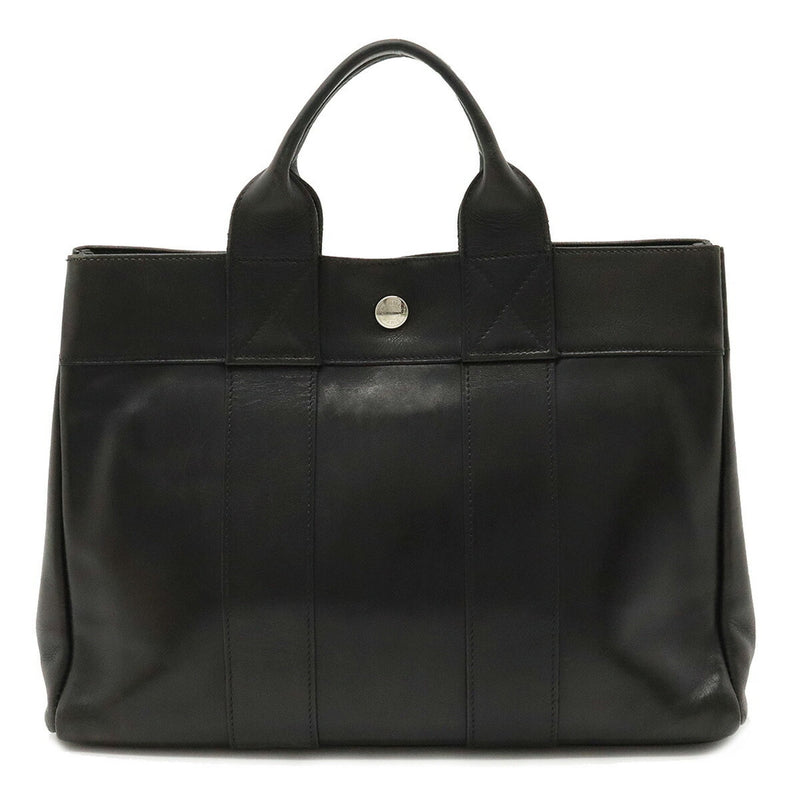 HERMES Fool toe tote PM to bag handbag all leather black □E stamp