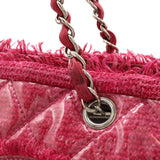 CHANEL Patent Toilette Coco Mark Tote Bag Chain Shoulder Vinyl Cotton Pink 7155