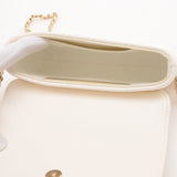 Chanel Matelasse Flap Phone Case Chain Shoulder Bag Leather White AP2839